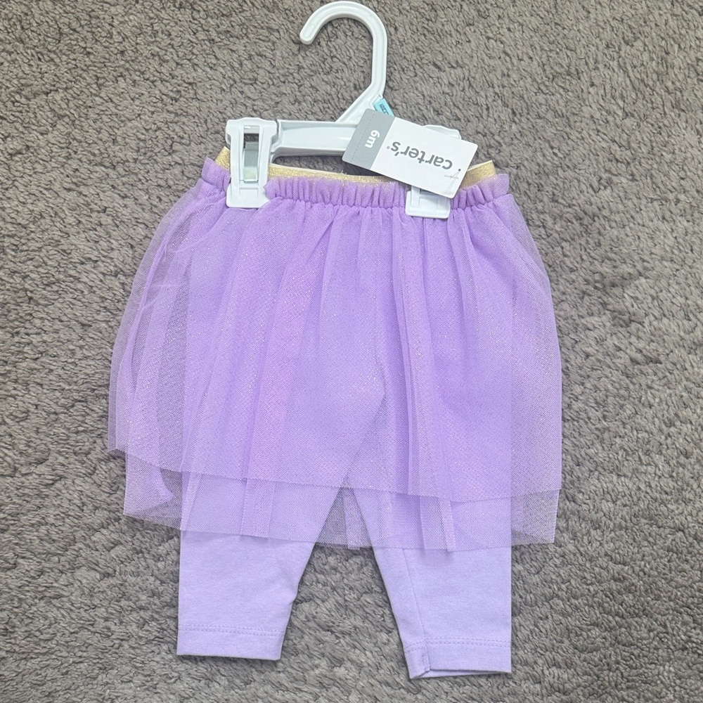 Carter's Lavender Tulle Skirt Leggings